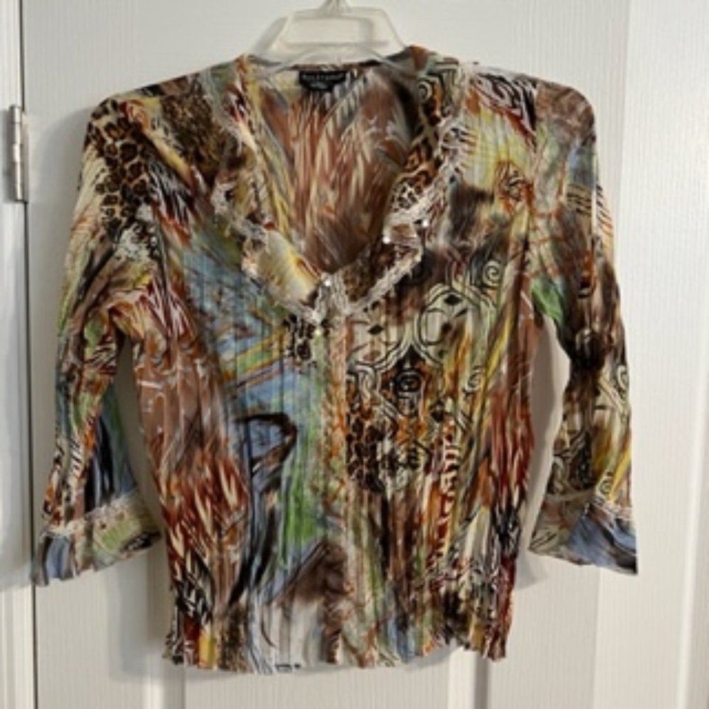 Bay Studio Women's Beaded Sequin Top Shirt PM